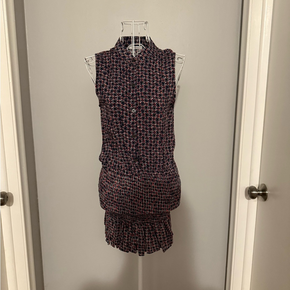 Chic Sleeveless Mini Dress - Black and Pink